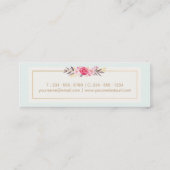 Stilvolle Pastel Watercolor Blume Girly Chic Mini Visitenkarte (Rückseite)