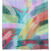 Stilvolle Pastelfarben Abstrakte Kunst Duschvorhang (Vorderseite)