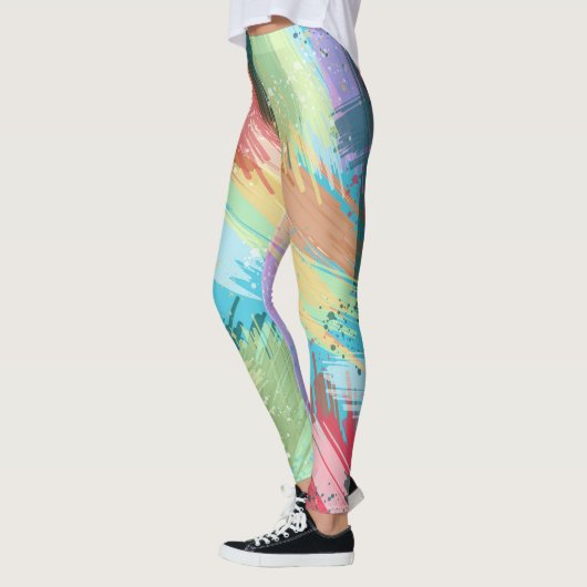 Stilvolle Pastelfarben Abstrakte Kunst Leggings (Links)