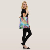 Stilvolle Pastelfarben Abstrakte Kunst Tasche (Am Model)