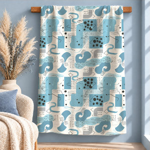 Stilvolle Pastellblaue Memphis-Wurfdecke Deko Sherpadecke