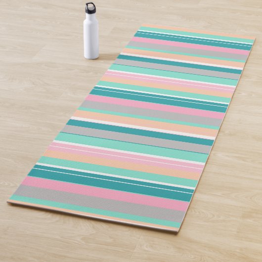 Stilvolle Pastellstreifen Positive Vibes Yoga Mat Yogamatte (Beispiel)