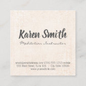 Stilvolle Pattern-Yoga-Meditation Quadratische Visitenkarte (Rückseite)