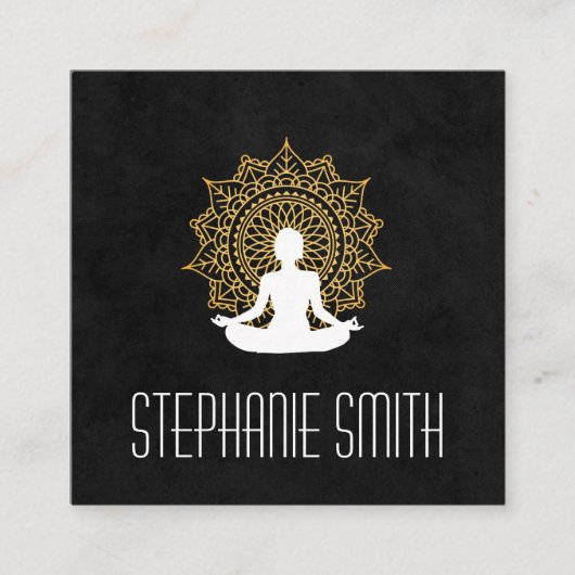 Stilvolle Pattern-Yoga-Meditation Quadratische Visitenkarte (Vorderseite)