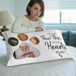 Stilvolle Paw Print Foto Collage in Love Memory L Lendenkissen