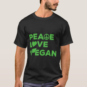 Stilvolle Peace Liebe Veganes Design gedrucktes T- T-Shirt