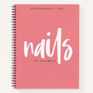 Stilvolle Peach Nails Terminkalender Notizblock