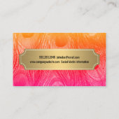 Stilvolle Peacock Feathers Gold Metallic Frame Visitenkarte (Rückseite)