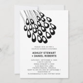 Stilvolle Peacock Feathers Moderne Paare Dusche Einladung (Vorderseite)