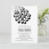 Stilvolle Peacock Feathers Moderne Paare Dusche Einladung (Stehend Vorderseite)