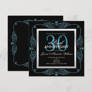Stilvolle Pearl Gerahmt 30. Hochzeitstag Einladung