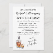 Stilvolle, perfekt gealterte 30. Geburtstagsfeier Einladung (Vorderseite)