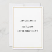 Stilvolle, perfekt gealterte 30. Geburtstagsfeier Einladung (Rückseite)