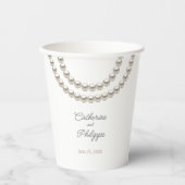 Stilvolle Perlenhalskette Pappbecher (Vorderseite)