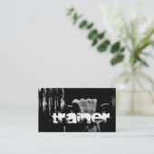Stilvolle Personal Trainer Black Business Card Visitenkarte (Stehend Vorderseite)
