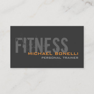 Stilvolle Personal Trainer Gray Yellow Business Ca Visitenkarte