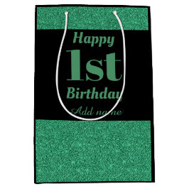 Stilvolle personalisierte 1. Geburtstagsgeschenkta Mittlere Geschenktüte