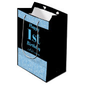 Stilvolle personalisierte 1. mittlere geschenktüte (Vorderseite Schrägansicht)