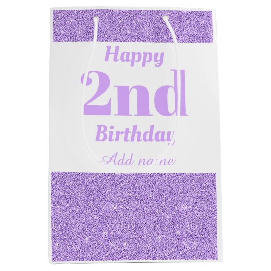 Stilvolle personalisierte 2. Geburtstagsgeschenke Mittlere Geschenktüte (Vorderseite)