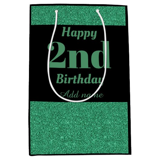 Stilvolle personalisierte 2. Geburtstagsgeschenke Mittlere Geschenktüte (Vorderseite)