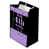 Stilvolle personalisierte 4. Geburtstagsgeschenke Mittlere Geschenktüte (Vorderseite Schrägansicht)
