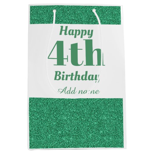 Stilvolle personalisierte 4. Geburtstagsgeschenke Mittlere Geschenktüte (Vorderseite)