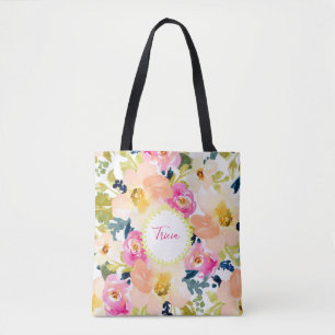 Stilvolle personalisierte Blumen Tasche