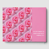 Stilvolle Personalisierte Christliche Schrift PINK Gästebuch (Rückseite)