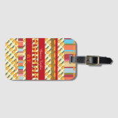 Stilvolle Personalisierte Farbstreifen Ananas Gepäckanhänger (Vorderseite (Horizontal))