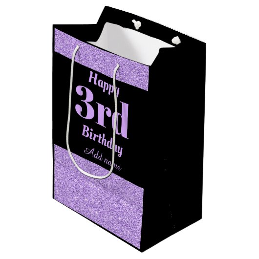 Stilvolle personalisierte Geschenktasche Mittlere Geschenktüte (Vorderseite Schrägansicht)