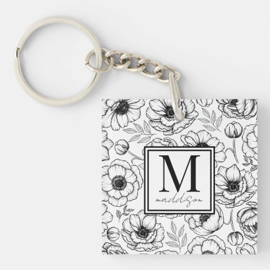 Stilvolle Personalisierte Initial Monogram Schlüsselanhänger (Vorderseite)