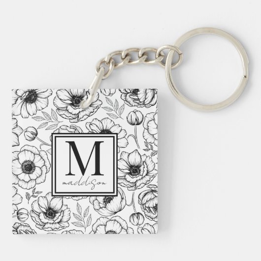 Stilvolle Personalisierte Initial Monogram Schlüsselanhänger (Rückseite)