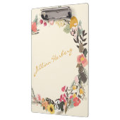 Stilvolle Personalisierte Kalligrafie mit Blumenre Klemmbrett (Links)