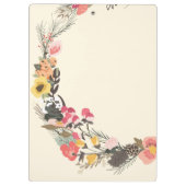 Stilvolle Personalisierte Kalligrafie mit Blumenre Klemmbrett (Rückseite)