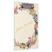 Stilvolle Personalisierte Kalligrafie mit Blumenre Klemmbrett (Rechts)