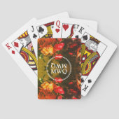 Stilvolle Personalisierte Monogram Orange Spielkarten (Rückseite)