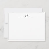 Stilvolle Personalisierte Monogram Script Statione Mitteilungskarte (Vorderseite)