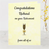 Stilvolle Personalisierte Pensionierung Karte (Gelbe Blume)