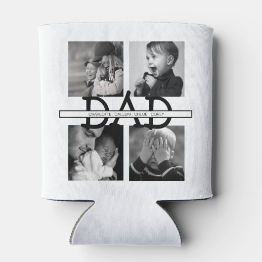 Stilvolle Personalisierte Vater FotoCollage Dosenkühler (Rückseite)