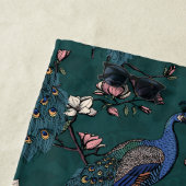 Stilvolle Pfau und Blume Bridesmaid Aquamarin Strandtuch (Beispiel)