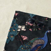 Stilvolle Pfau und Blume Bridesmaid Black Strandtuch (Beispiel)