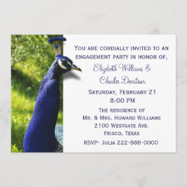 Stilvolle Pfau-Verlobungs-Party Einladung