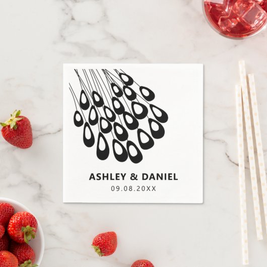 Stilvolle Pfauenfeather Moderne Hochzeit Serviette (Beispiel)