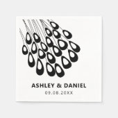 Stilvolle Pfauenfeather Moderne Hochzeit Serviette (Vorderseite)