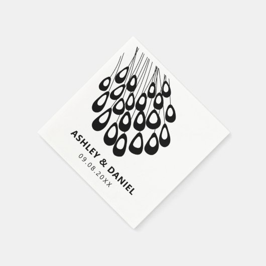 Stilvolle Pfauenfeather Moderne Hochzeit Serviette (Ecke)