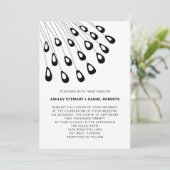 Stilvolle Pfauenfeathers Moderne Hochzeit Einladung (Stehend Vorderseite)