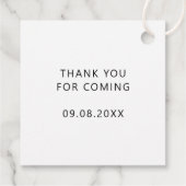 Stilvolle Pfauenfeder Moderner Hochzeitsplatz Geschenkanhänger (Rückseite)