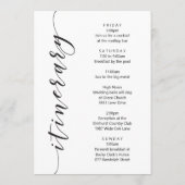 Stilvolle Pfauenhypock-Begrüßungsbriefe und Fahrka Programm (Rückseite)