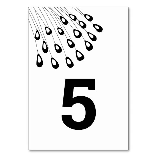 Stilvolle Pfauenpfaue Moderne Hochzeitskarten für  Tischnummer (Rückseite)