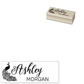 Stilvolle Pfauensignatur Gummistempel (Stempel)